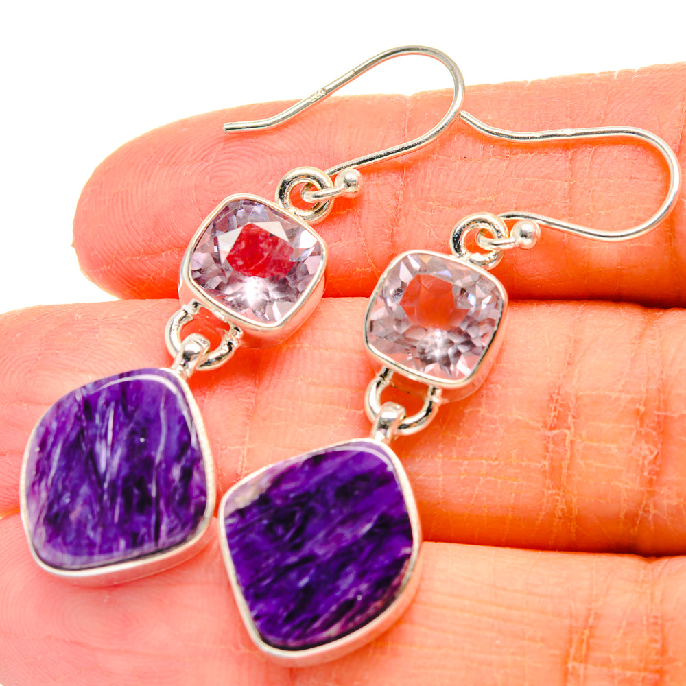 Charoite Earrings handcrafted by Anasilvercos - EARR424115