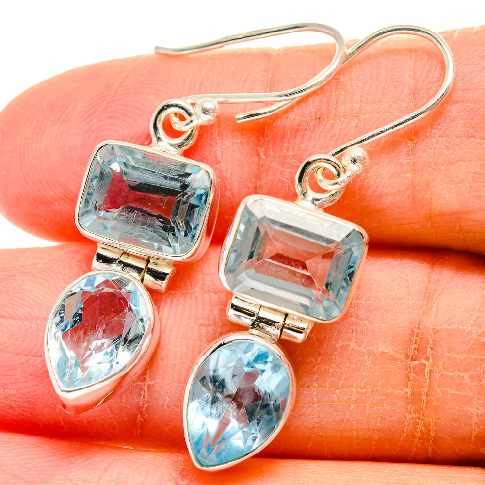 Blue Topaz Earrings handcrafted by Anasilvercos - EARR424117