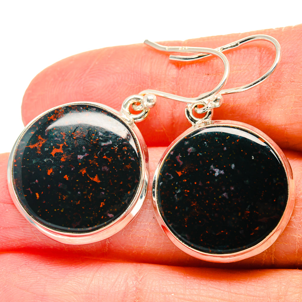 Bloodstone Earrings handcrafted by Anasilvercos - EARR424120