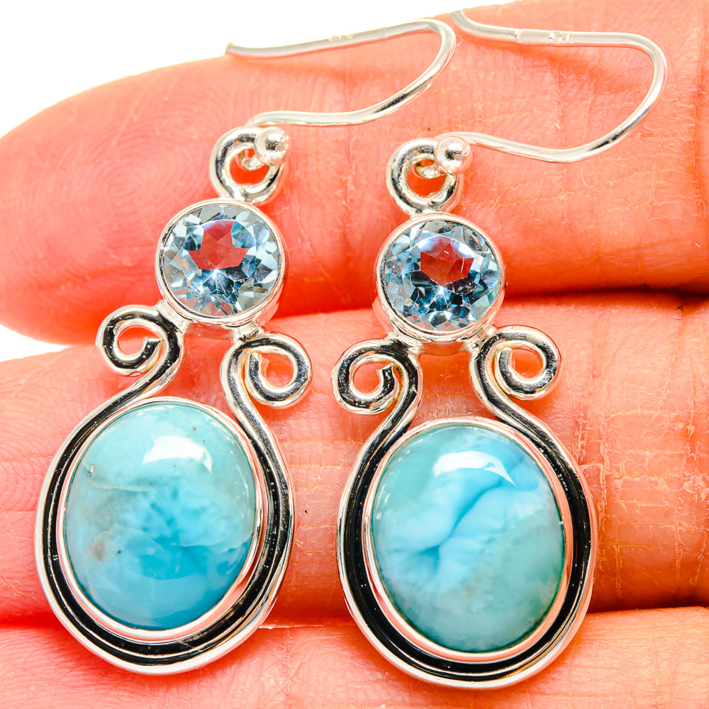 Larimar Earrings handcrafted by Anasilvercos - EARR424121