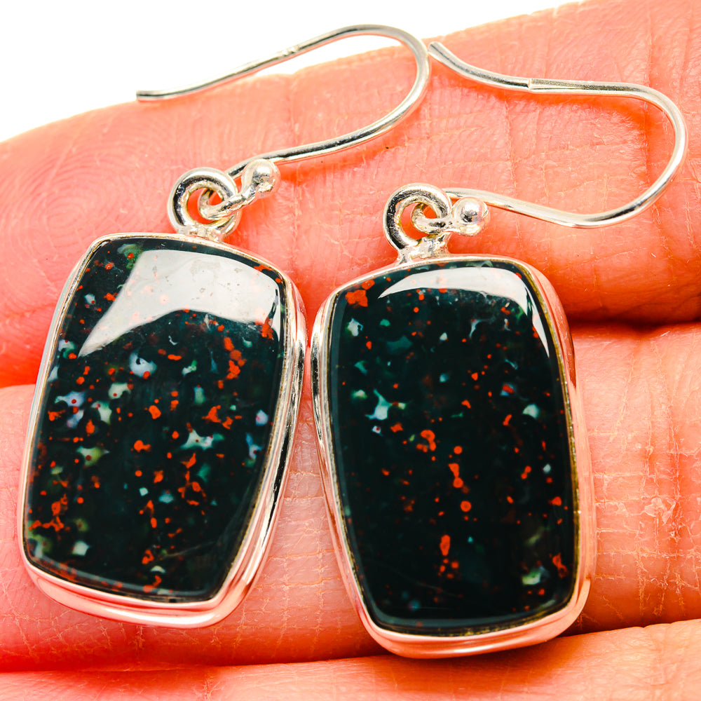 Bloodstone Earrings handcrafted by Anasilvercos - EARR424125