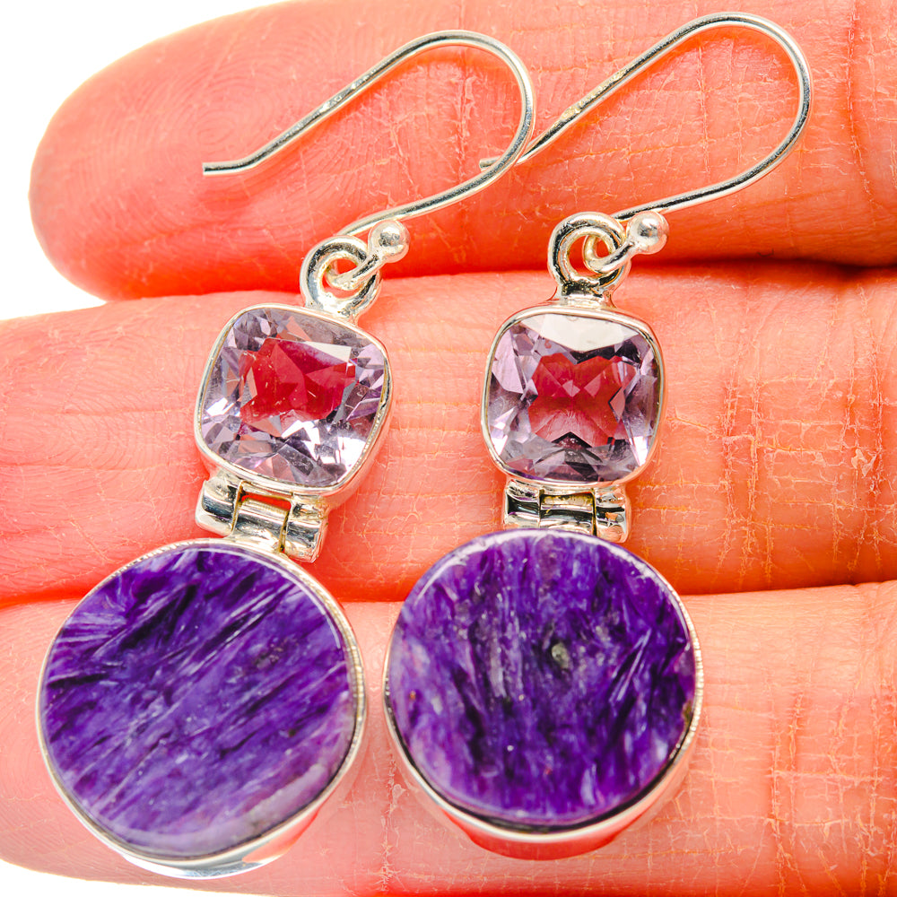 Charoite Earrings handcrafted by Anasilvercos - EARR424131