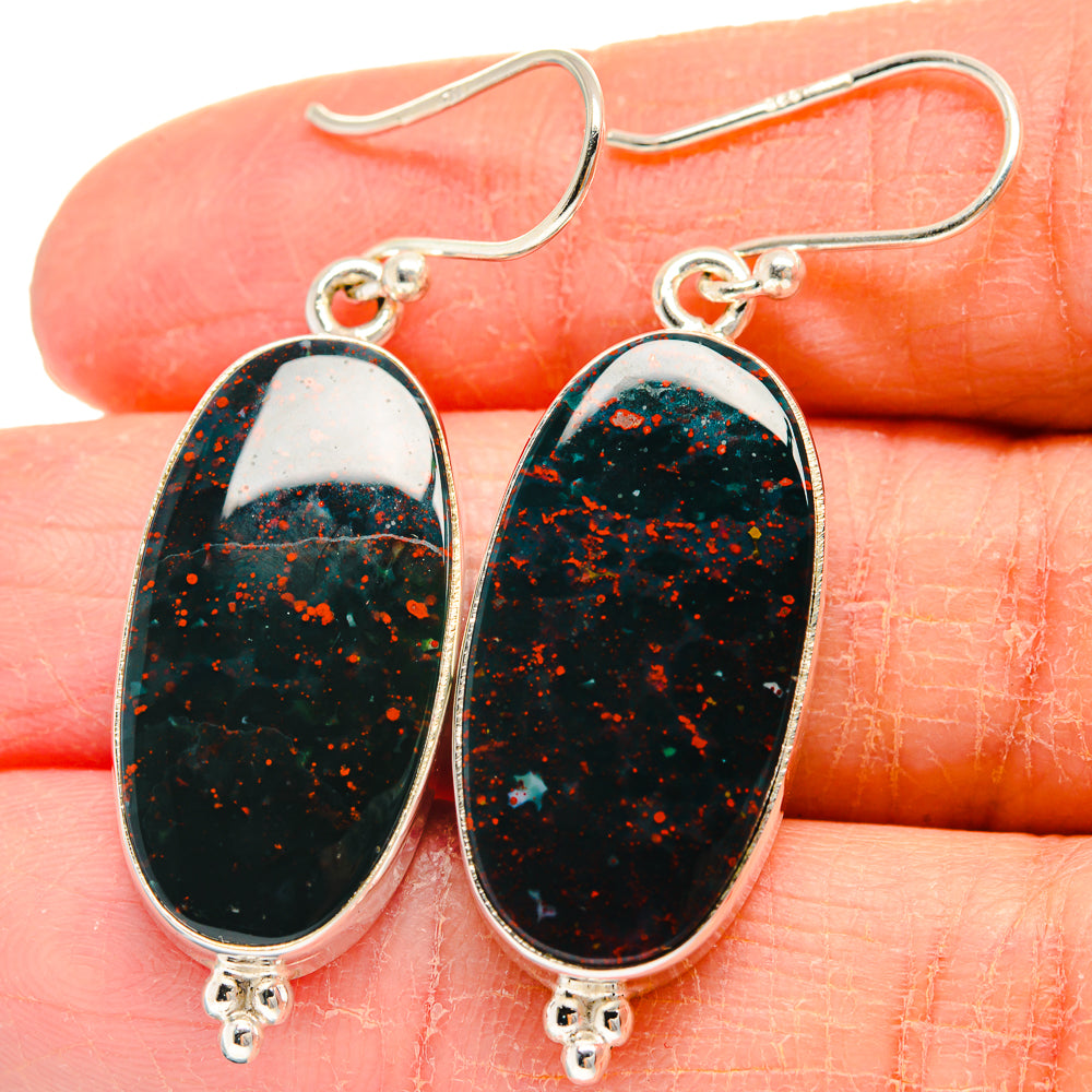 Bloodstone Earrings handcrafted by Anasilvercos - EARR424132