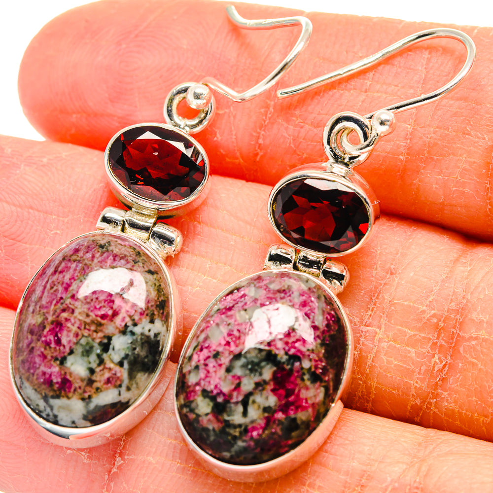 Russian Eudialyte Earrings handcrafted by Anasilvercos - EARR424135
