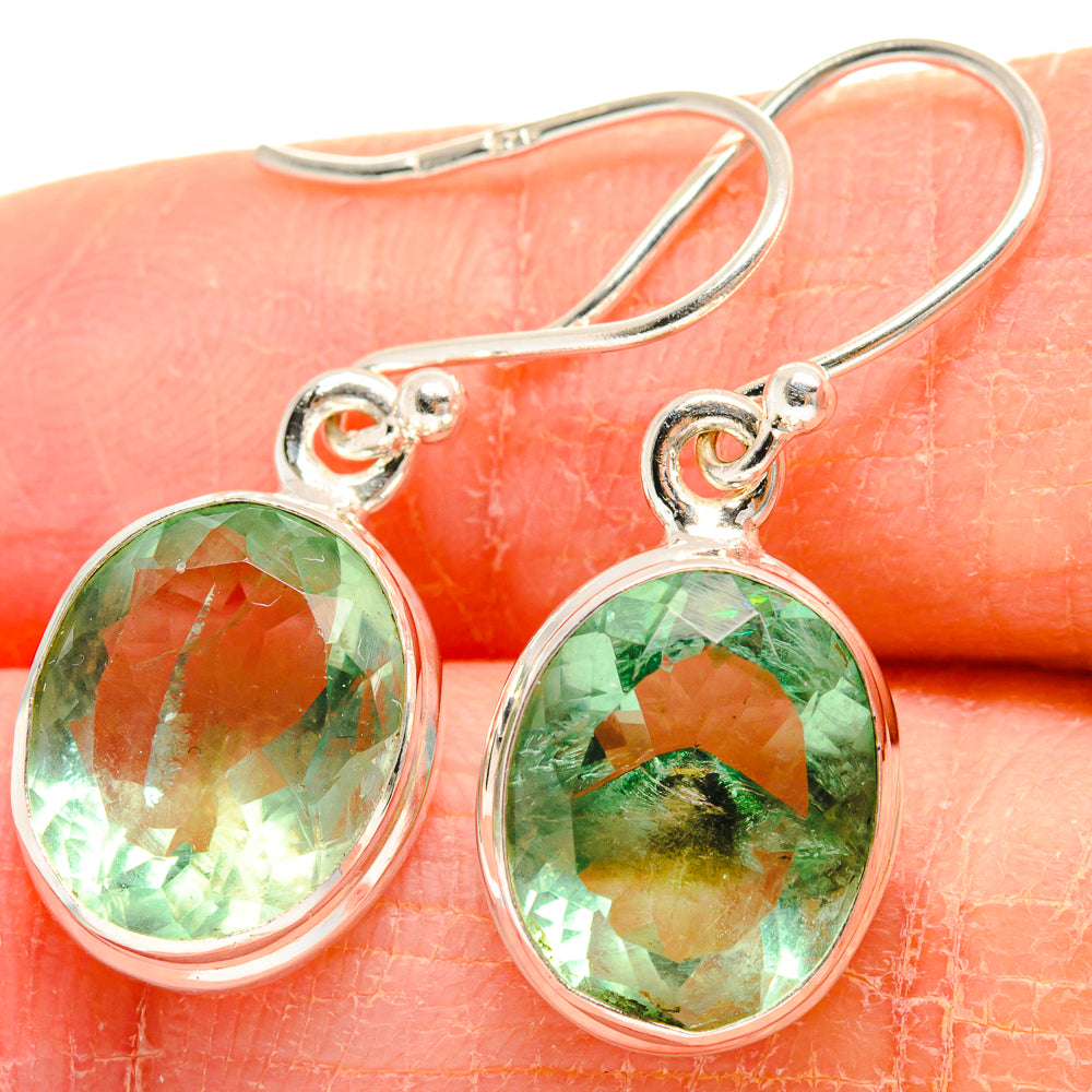 Green Fluorite Earrings handcrafted by Anasilvercos - EARR424138
