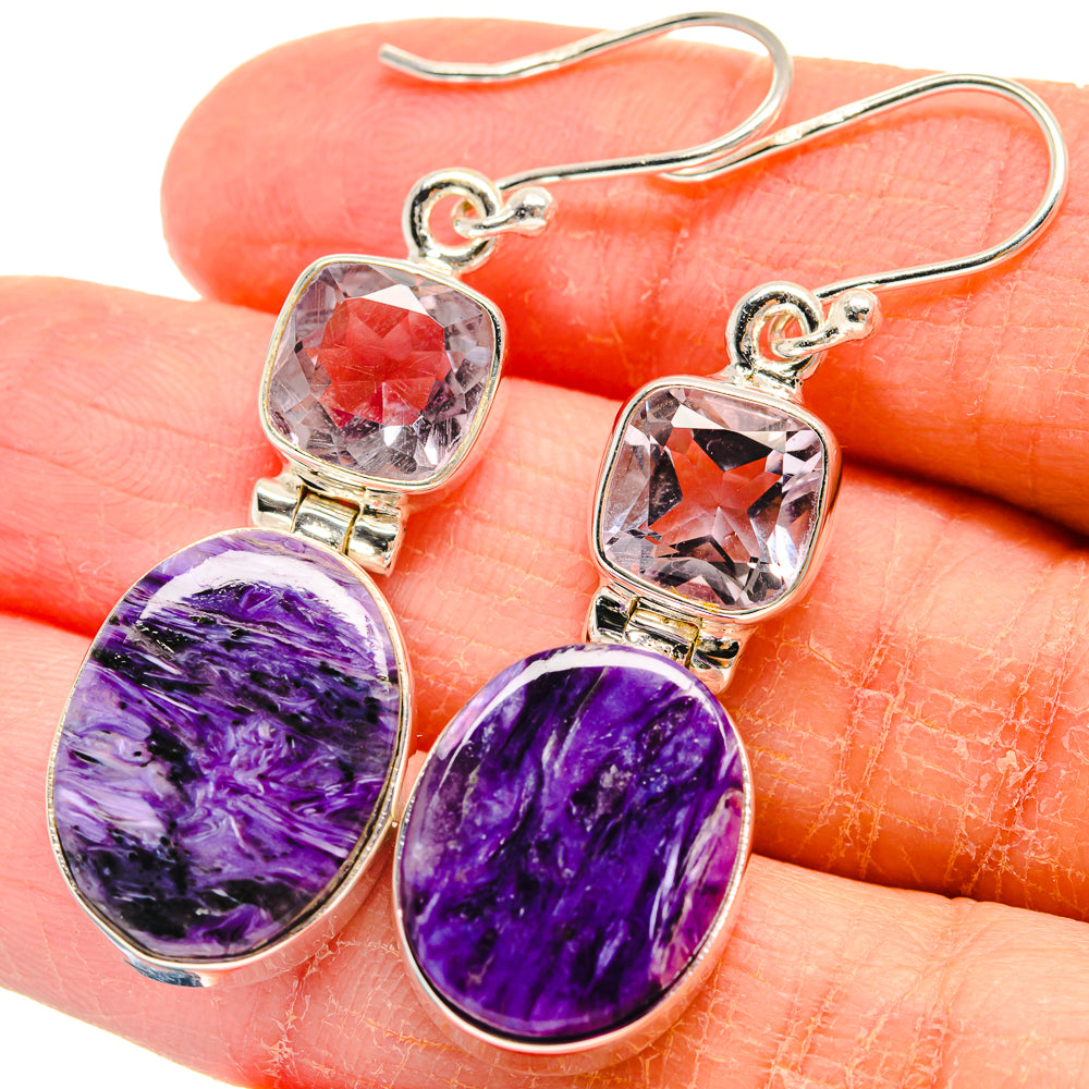 Charoite Earrings handcrafted by Anasilvercos - EARR424143