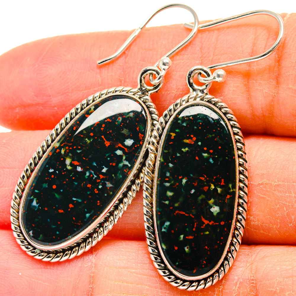 Bloodstone Earrings handcrafted by Anasilvercos - EARR424146