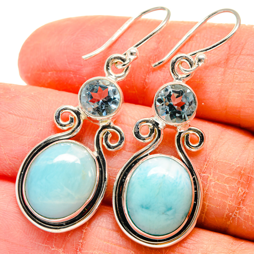 Larimar Earrings handcrafted by Anasilvercos - EARR424155