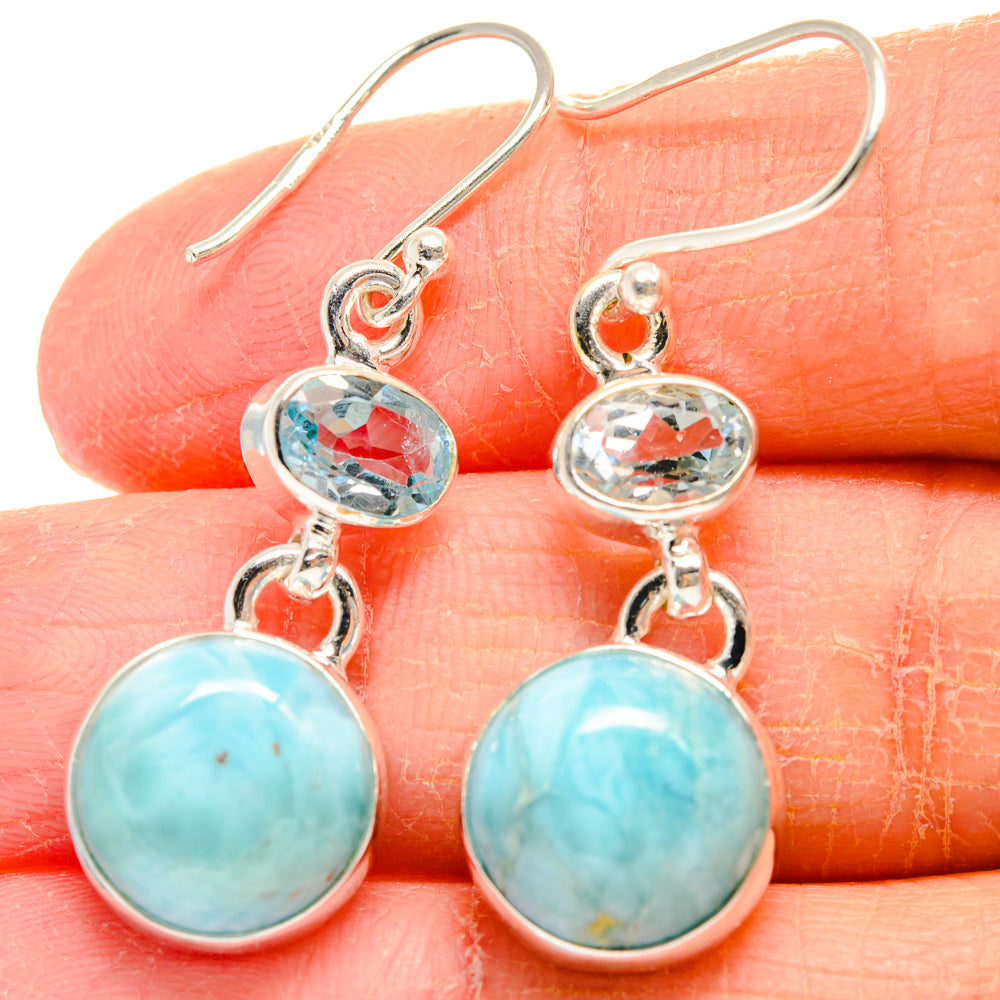 Larimar Earrings handcrafted by Anasilvercos - EARR424158