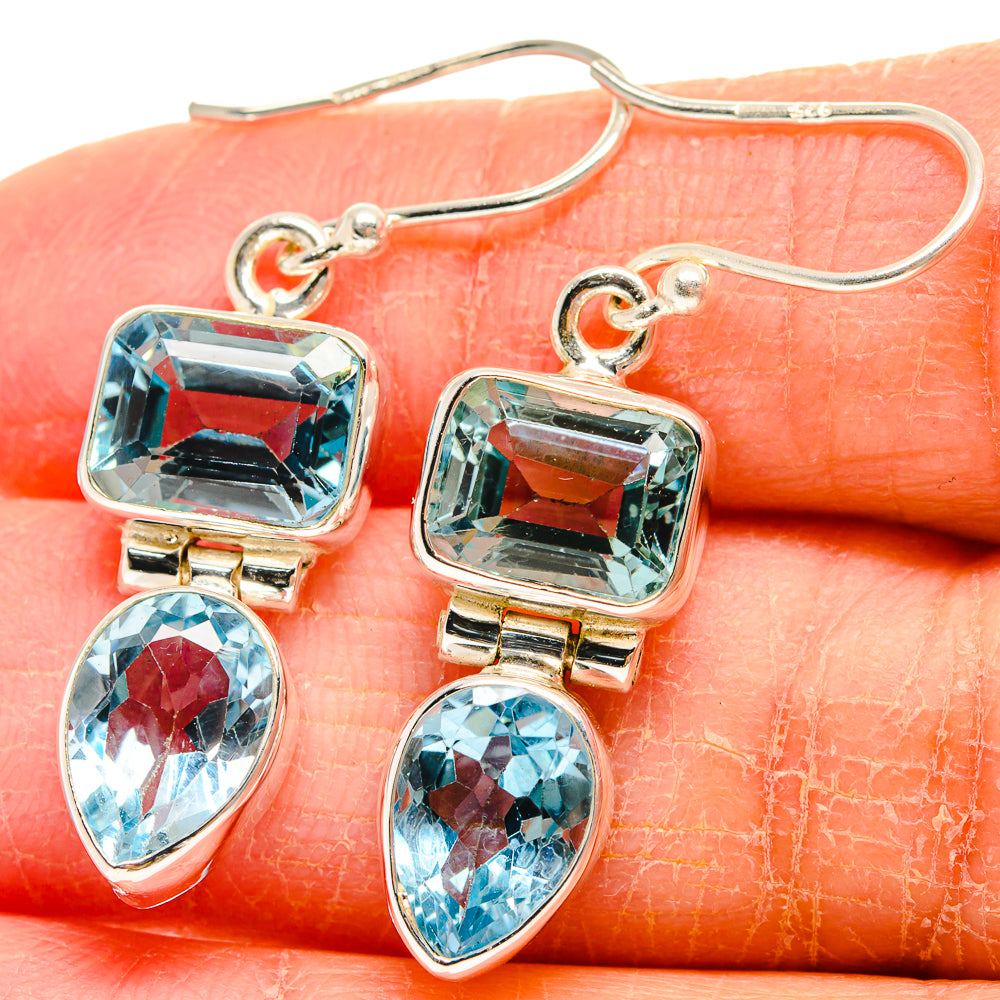 Blue Topaz Earrings handcrafted by Anasilvercos - EARR424160