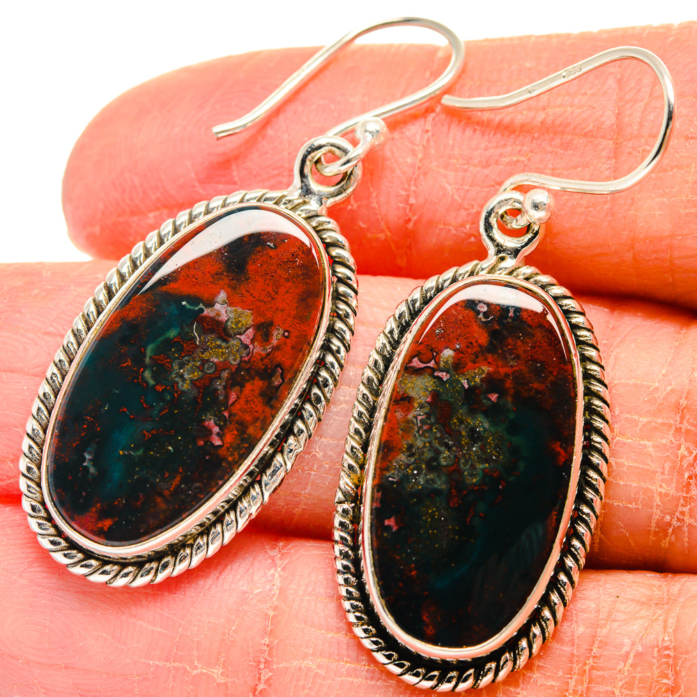 Bloodstone Earrings handcrafted by Anasilvercos - EARR424163