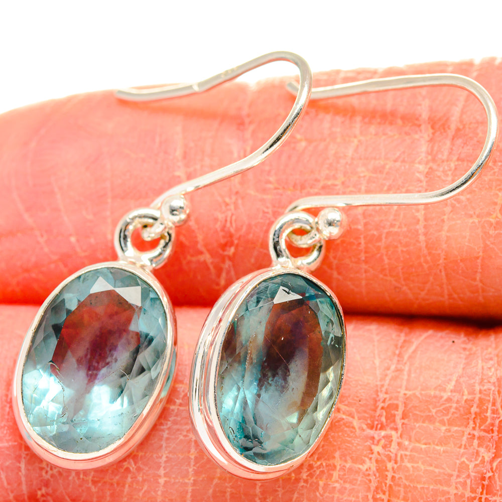 Blue Fluorite Earrings handcrafted by Anasilvercos - EARR424165