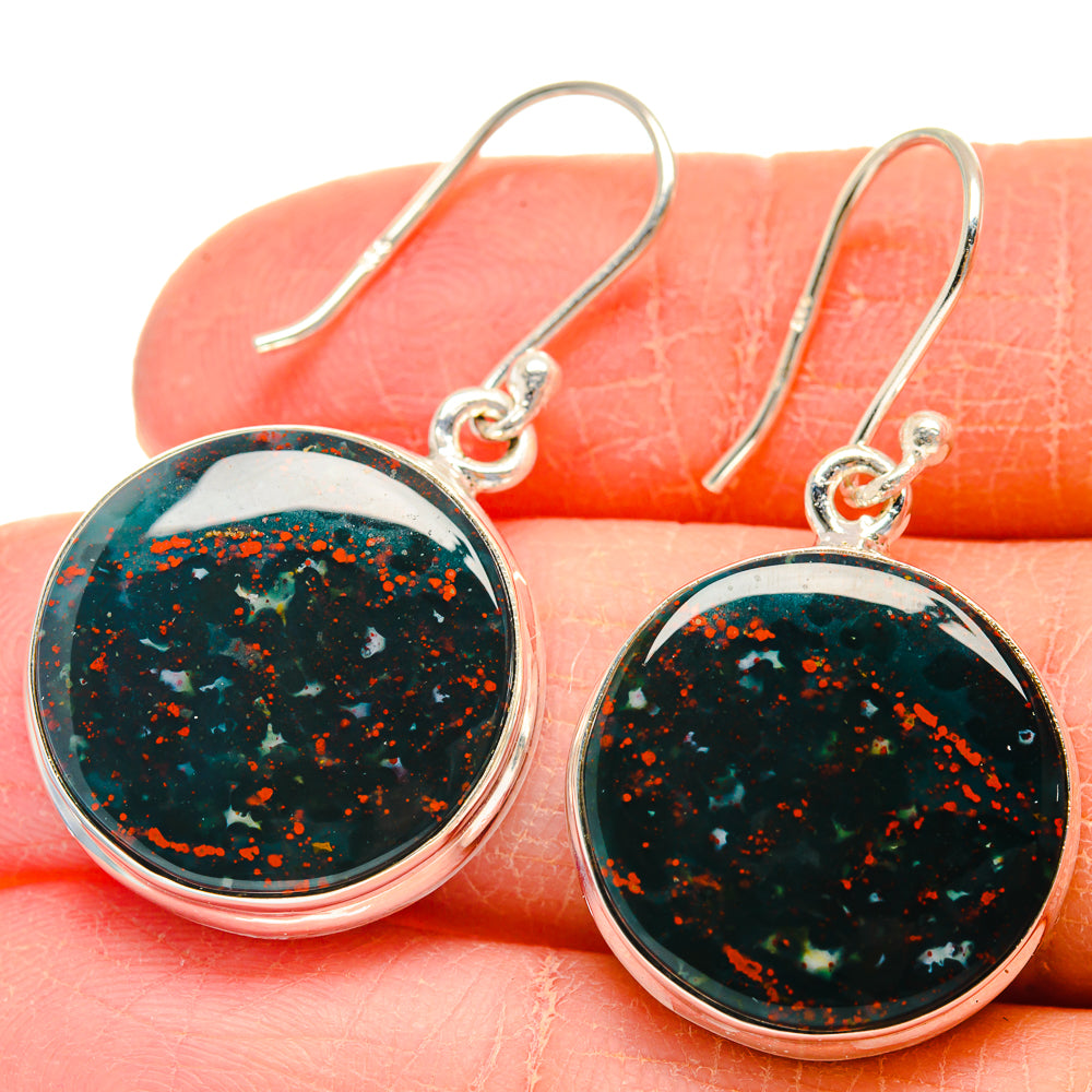 Bloodstone Earrings handcrafted by Anasilvercos - EARR424167