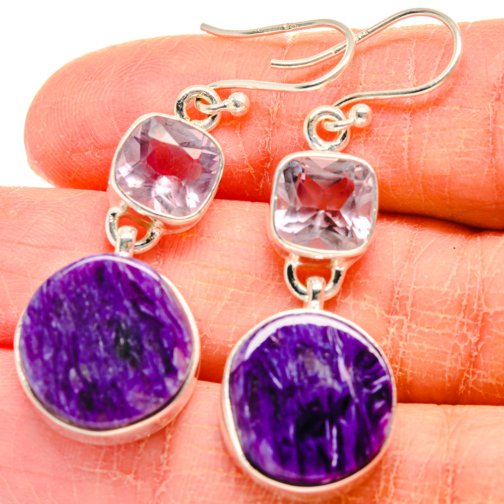 Charoite Earrings handcrafted by Anasilvercos - EARR424169