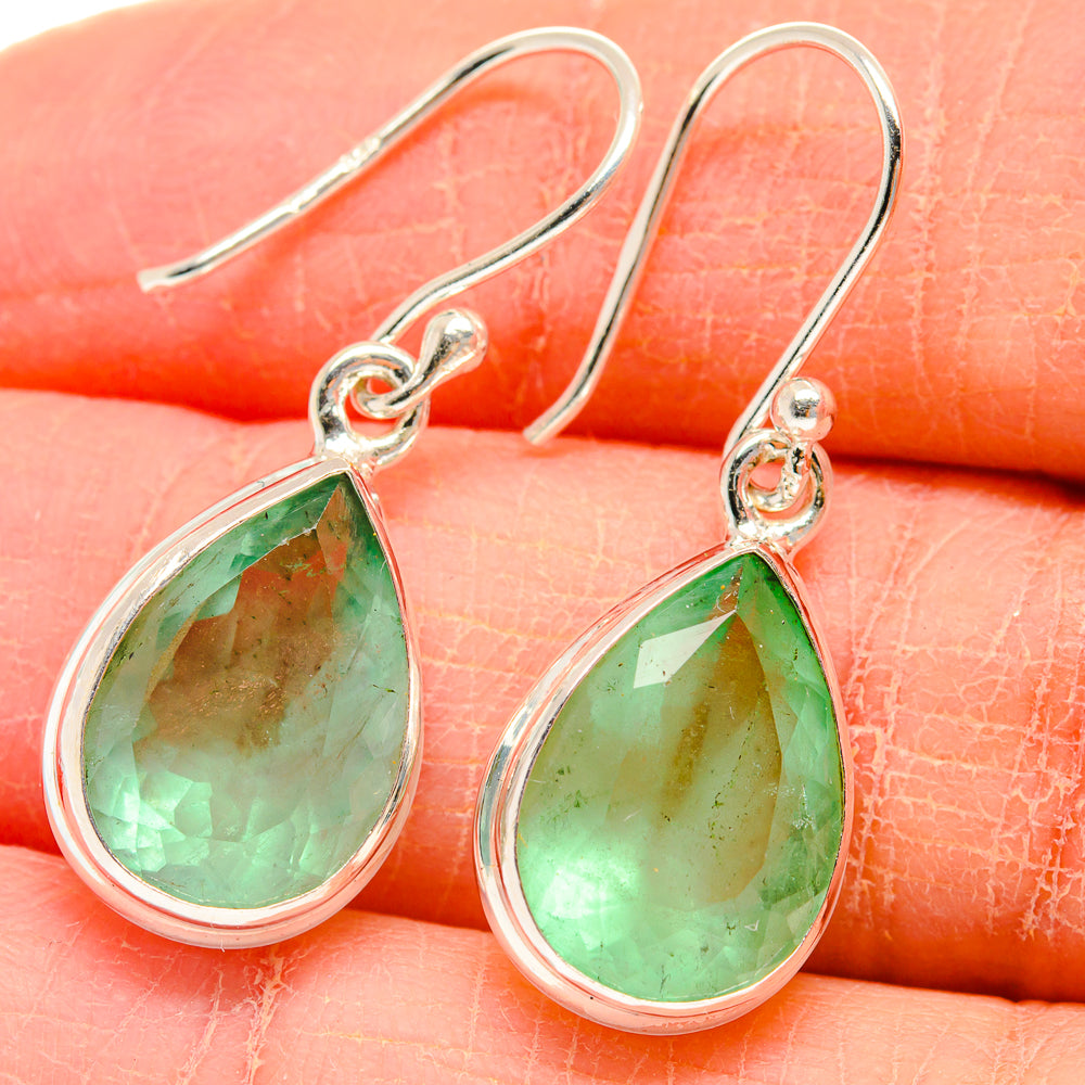 Green Fluorite Earrings handcrafted by Anasilvercos - EARR424172