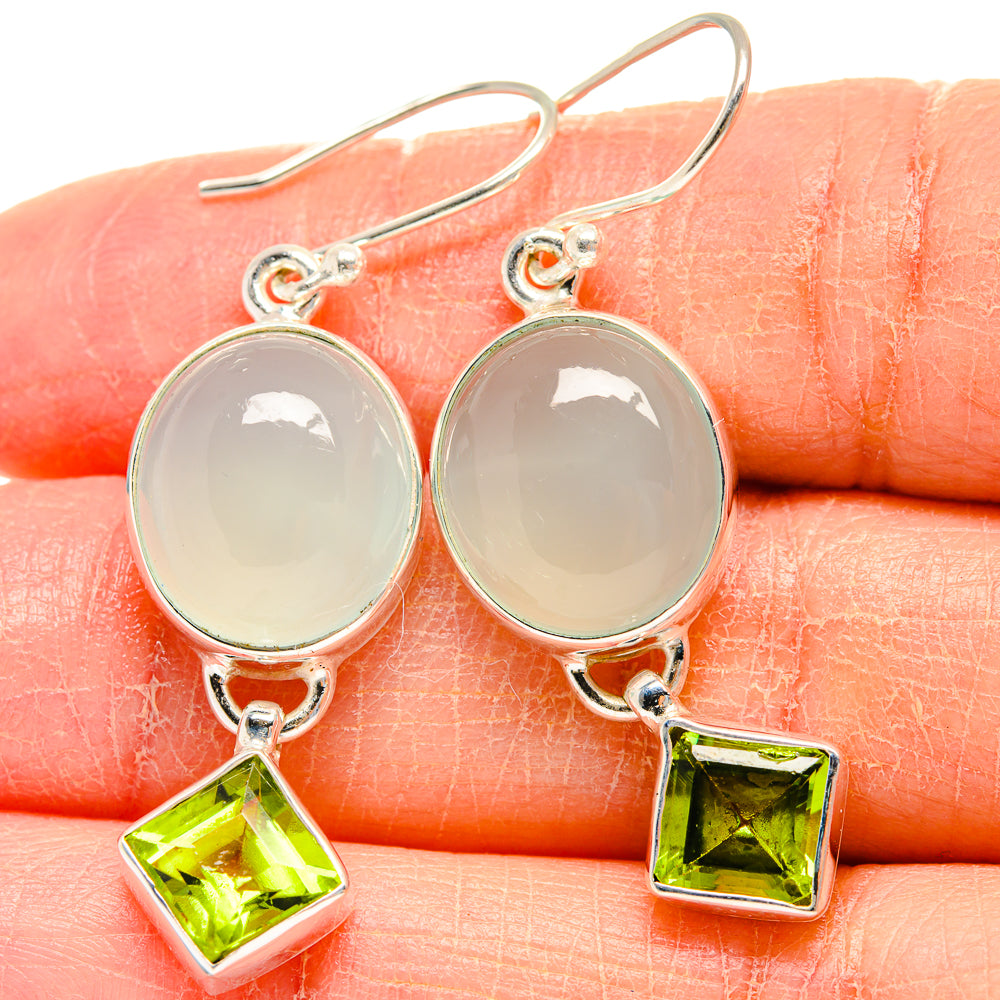 Aqua Chalcedony Earrings handcrafted by Anasilvercos - EARR424175