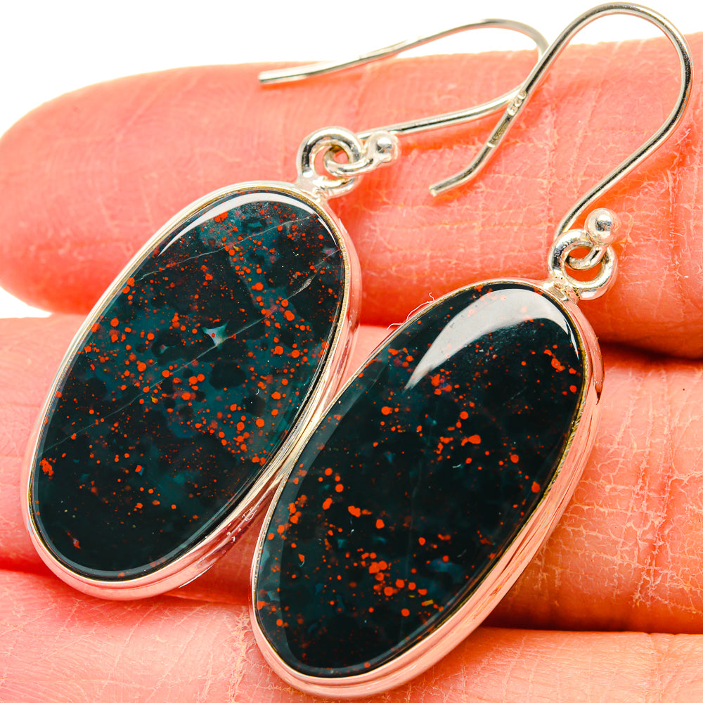 Bloodstone Earrings handcrafted by Anasilvercos - EARR424188
