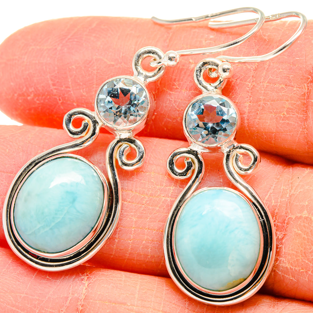 Larimar Earrings handcrafted by Anasilvercos - EARR424189
