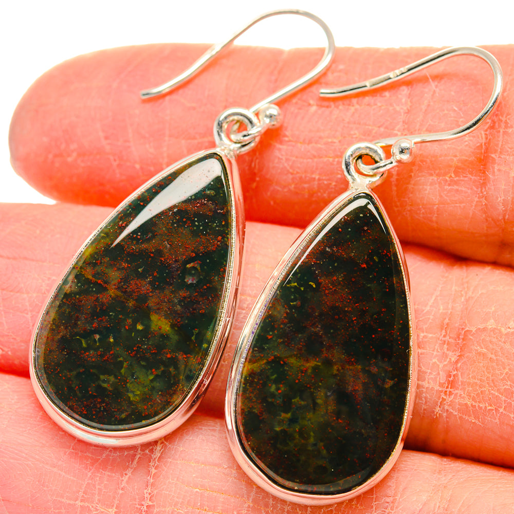 Bloodstone Earrings handcrafted by Anasilvercos - EARR424190