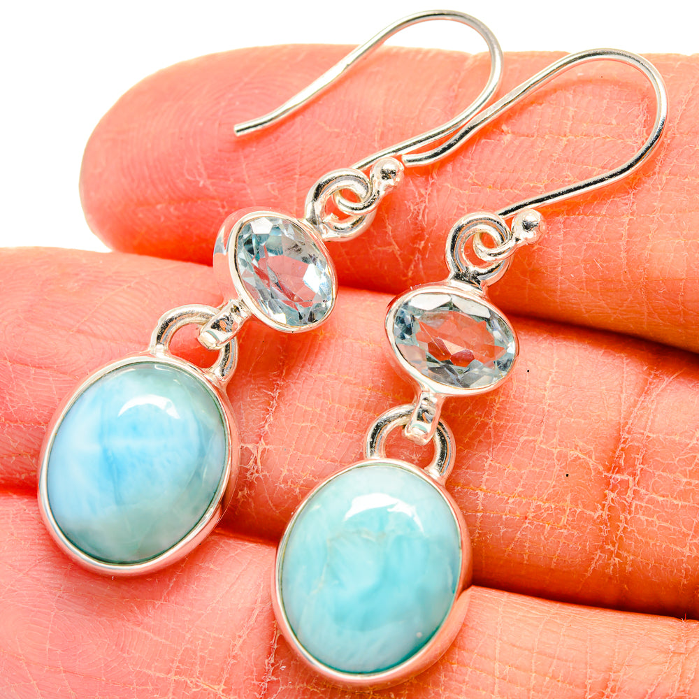 Larimar Earrings handcrafted by Anasilvercos - EARR424198