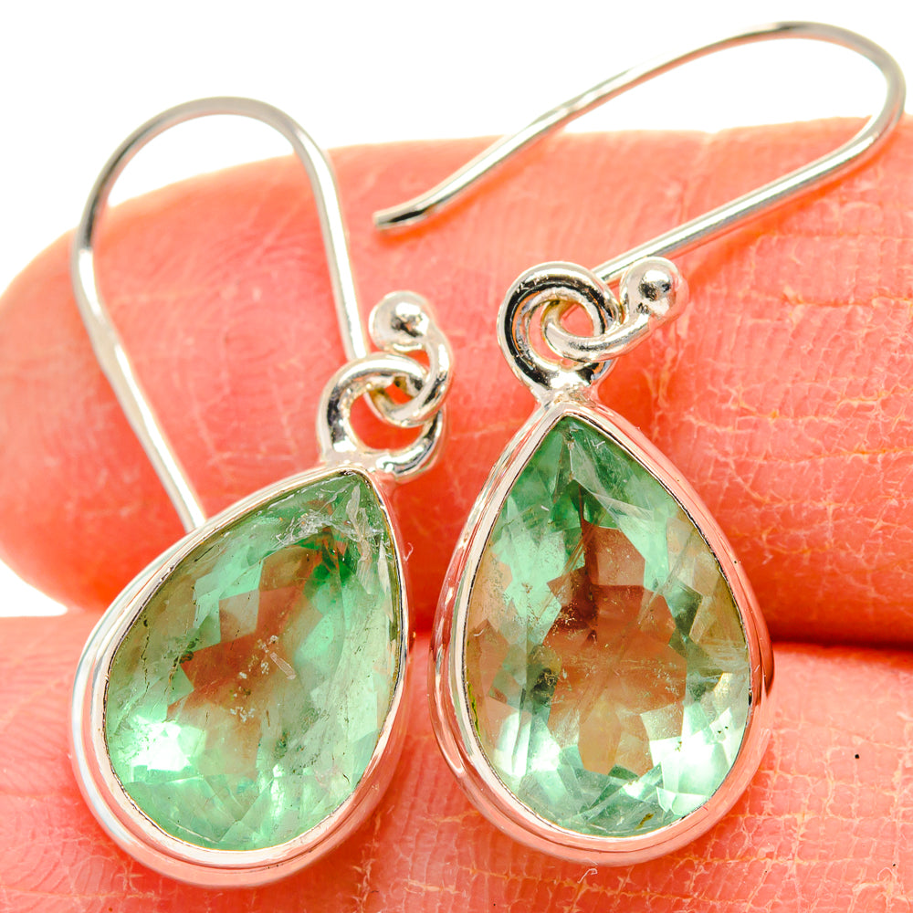 Green Fluorite Earrings handcrafted by Anasilvercos - EARR424201