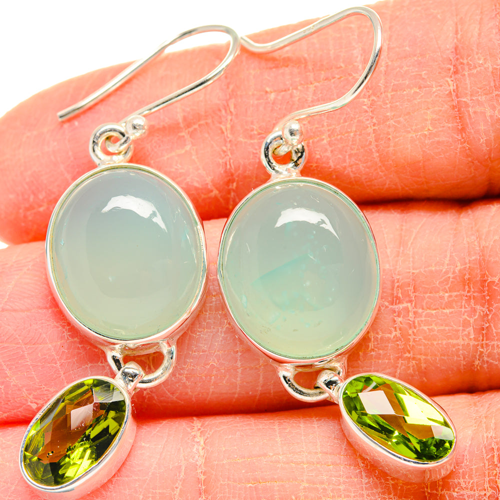 Aqua Chalcedony Earrings handcrafted by Anasilvercos - EARR424202