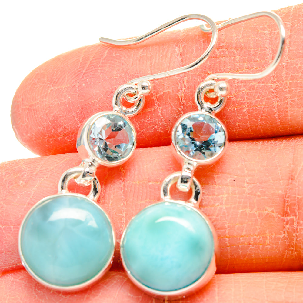 Larimar Earrings handcrafted by Anasilvercos - EARR424203