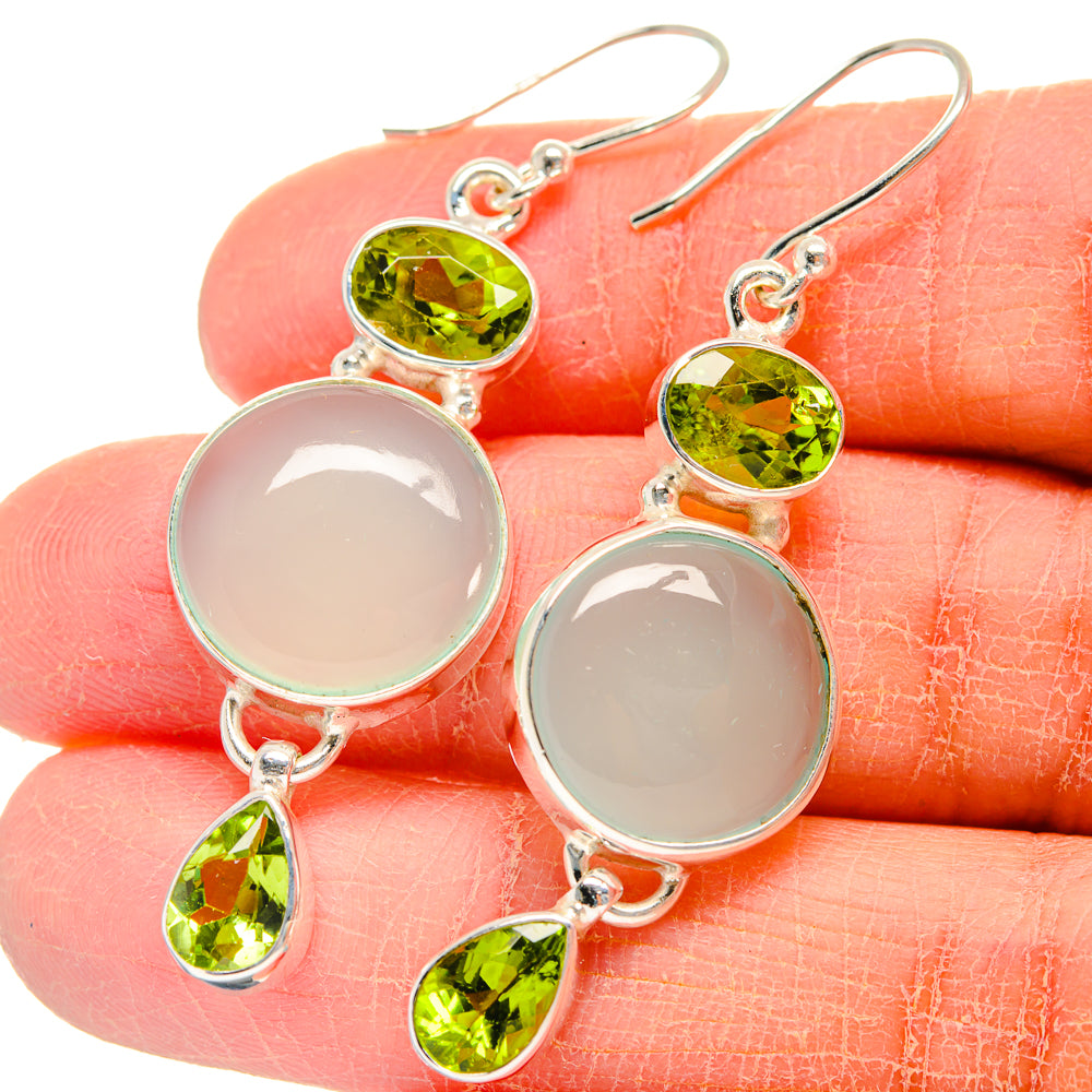 Aqua Chalcedony Earrings handcrafted by Anasilvercos - EARR424206