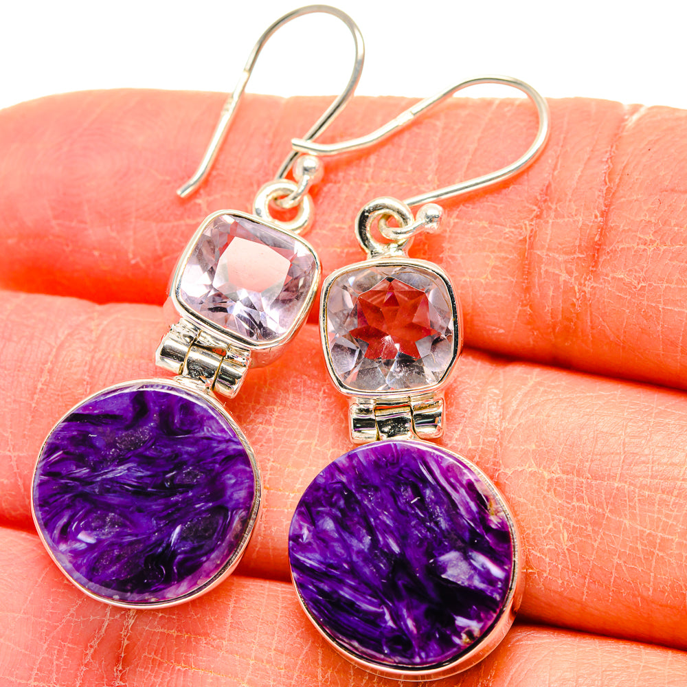 Charoite Earrings handcrafted by Anasilvercos - EARR424214
