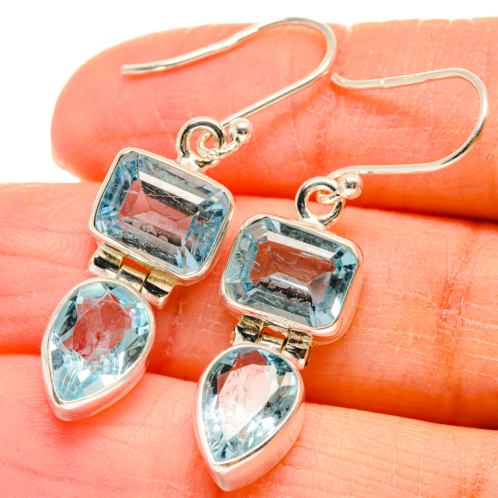 Blue Topaz Earrings handcrafted by Anasilvercos - EARR424215