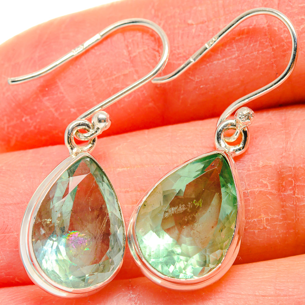 Green Fluorite Earrings handcrafted by Anasilvercos - EARR424225