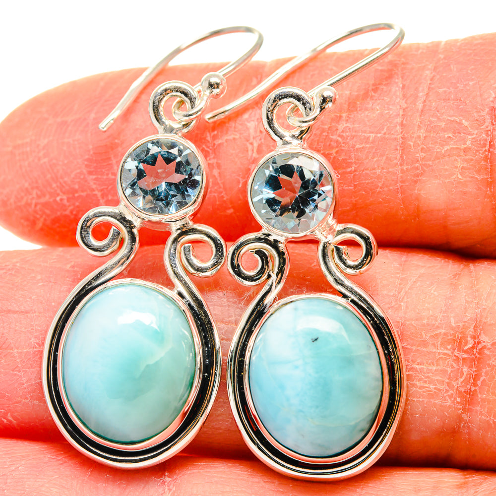 Larimar Earrings handcrafted by Anasilvercos - EARR424231