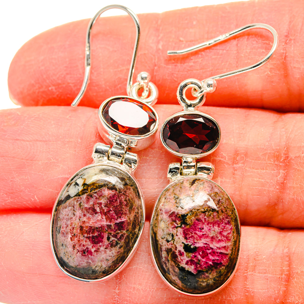 Rhodonite Earrings handcrafted by Anasilvercos - EARR424234