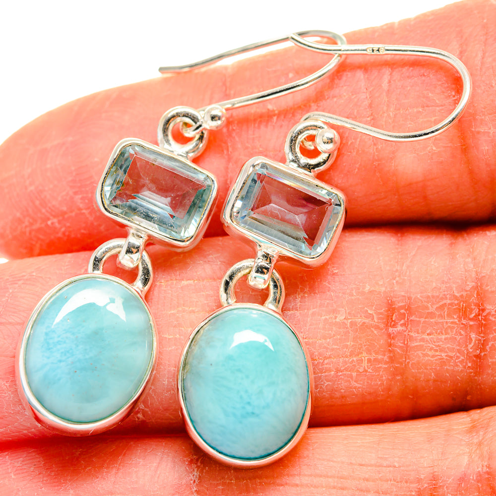 Larimar Earrings handcrafted by Anasilvercos - EARR424235