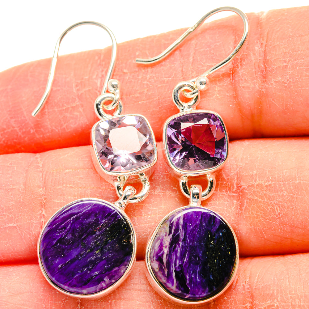 Charoite Earrings handcrafted by Anasilvercos - EARR424240