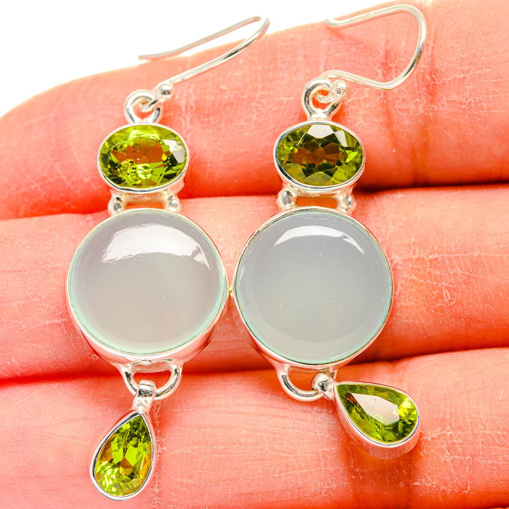 Aqua Chalcedony Earrings handcrafted by Anasilvercos - EARR424242