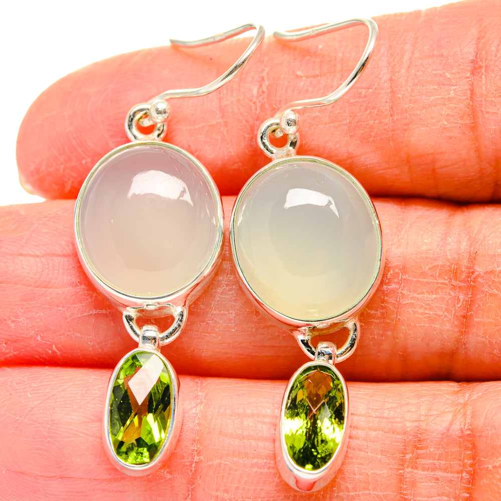 Aqua Chalcedony Earrings handcrafted by Anasilvercos - EARR424245