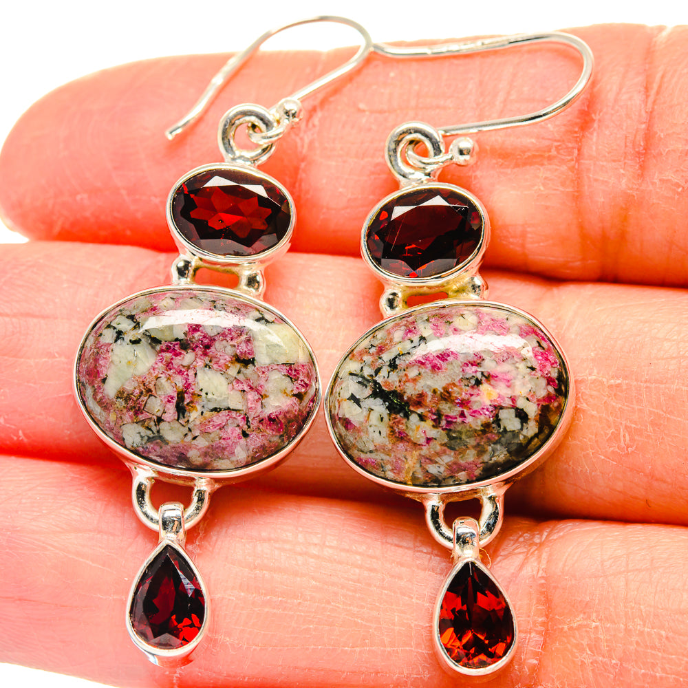 Russian Eudialyte Earrings handcrafted by Anasilvercos - EARR424249