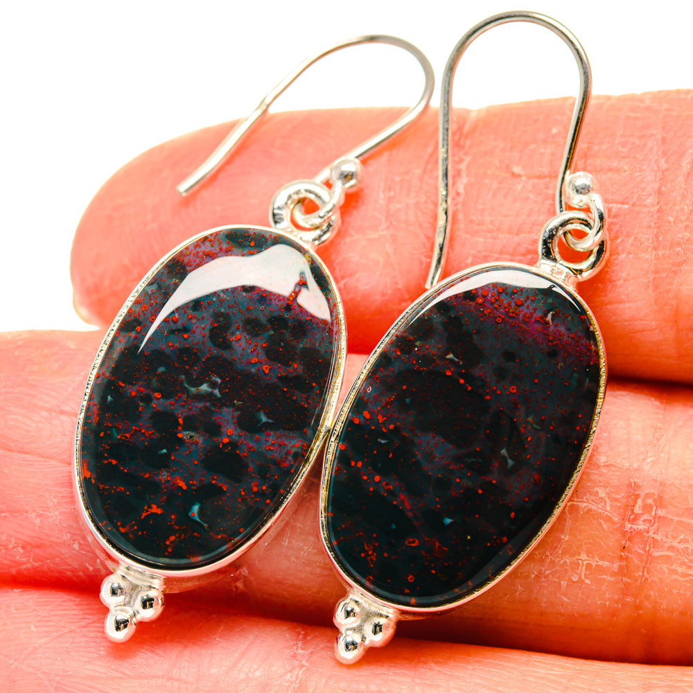 Bloodstone Earrings handcrafted by Anasilvercos - EARR424256