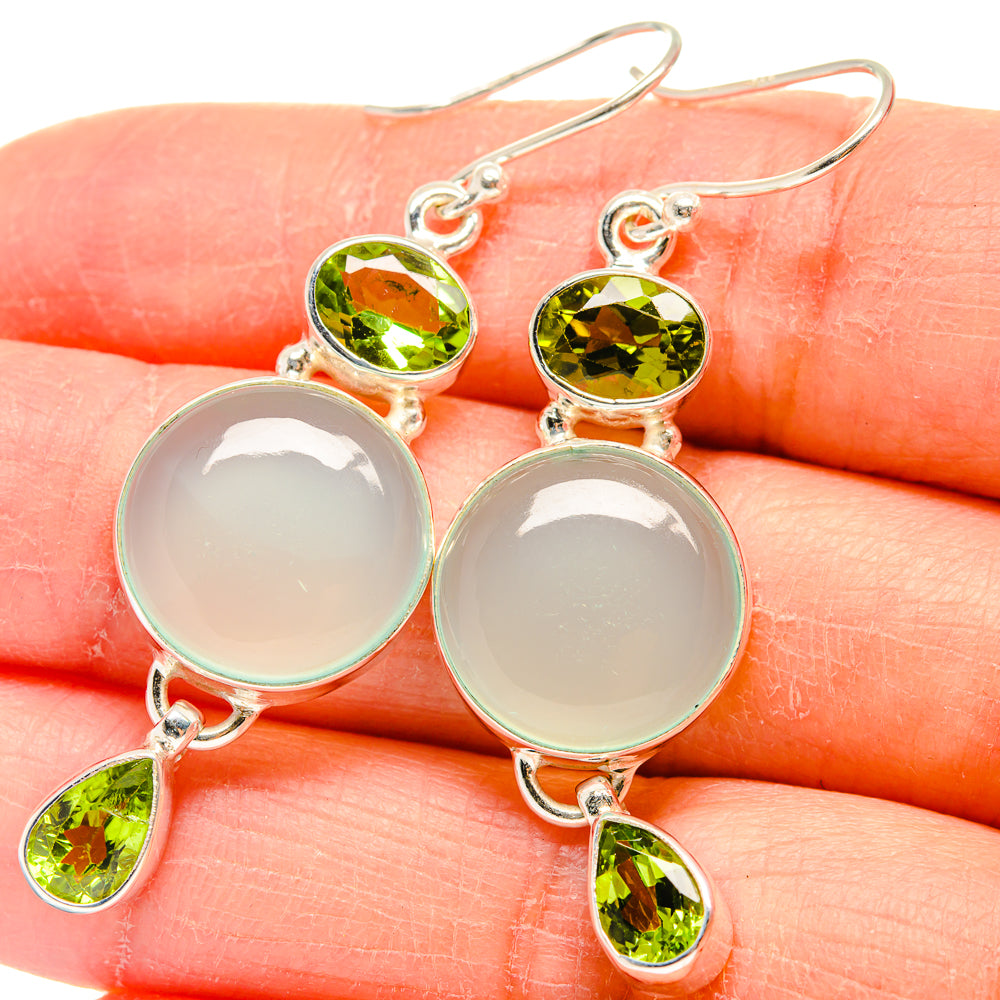 Aqua Chalcedony Earrings handcrafted by Anasilvercos - EARR424261