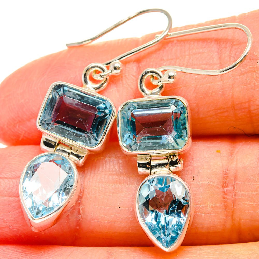 Blue Topaz Earrings handcrafted by Anasilvercos - EARR424275
