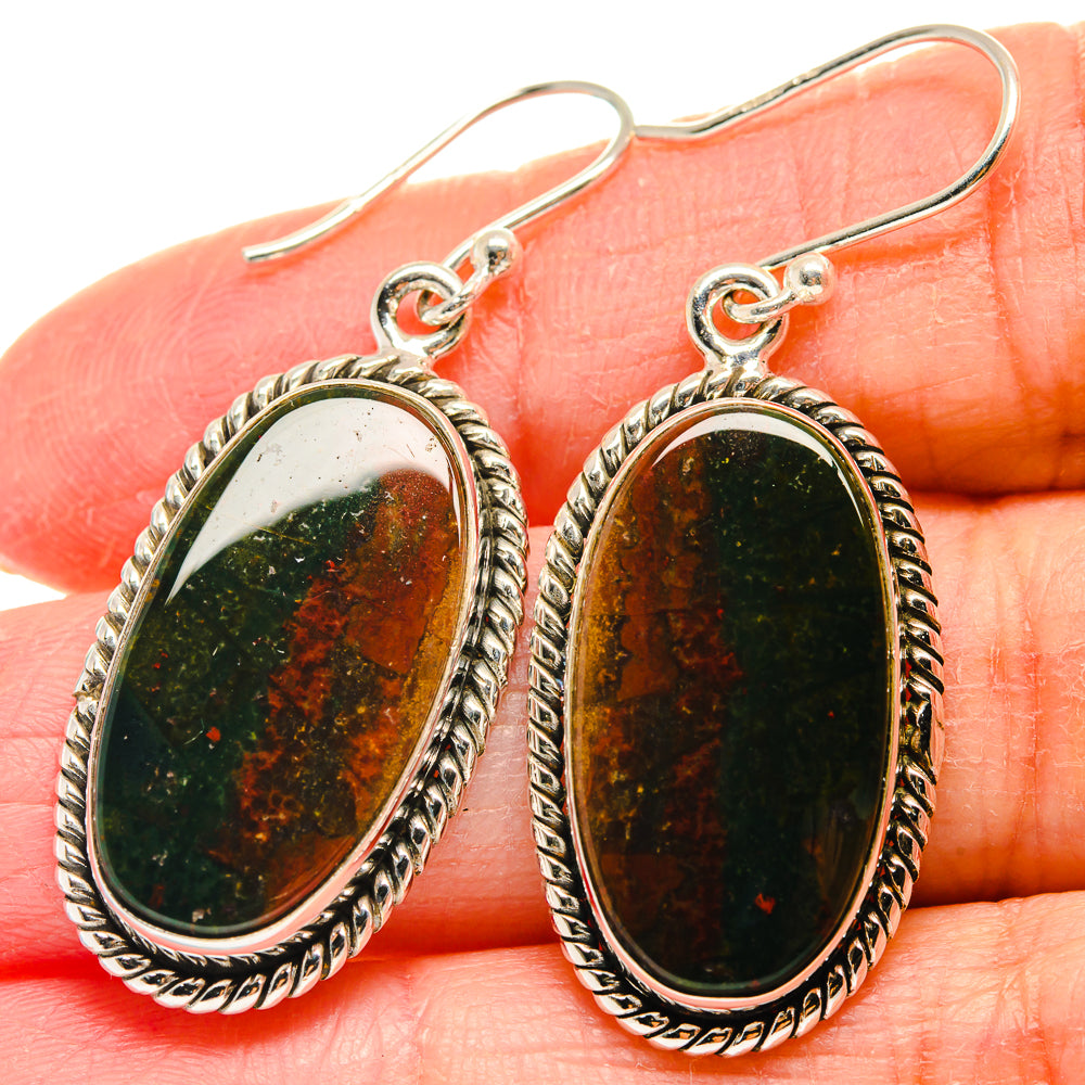Bloodstone Earrings handcrafted by Anasilvercos - EARR424280