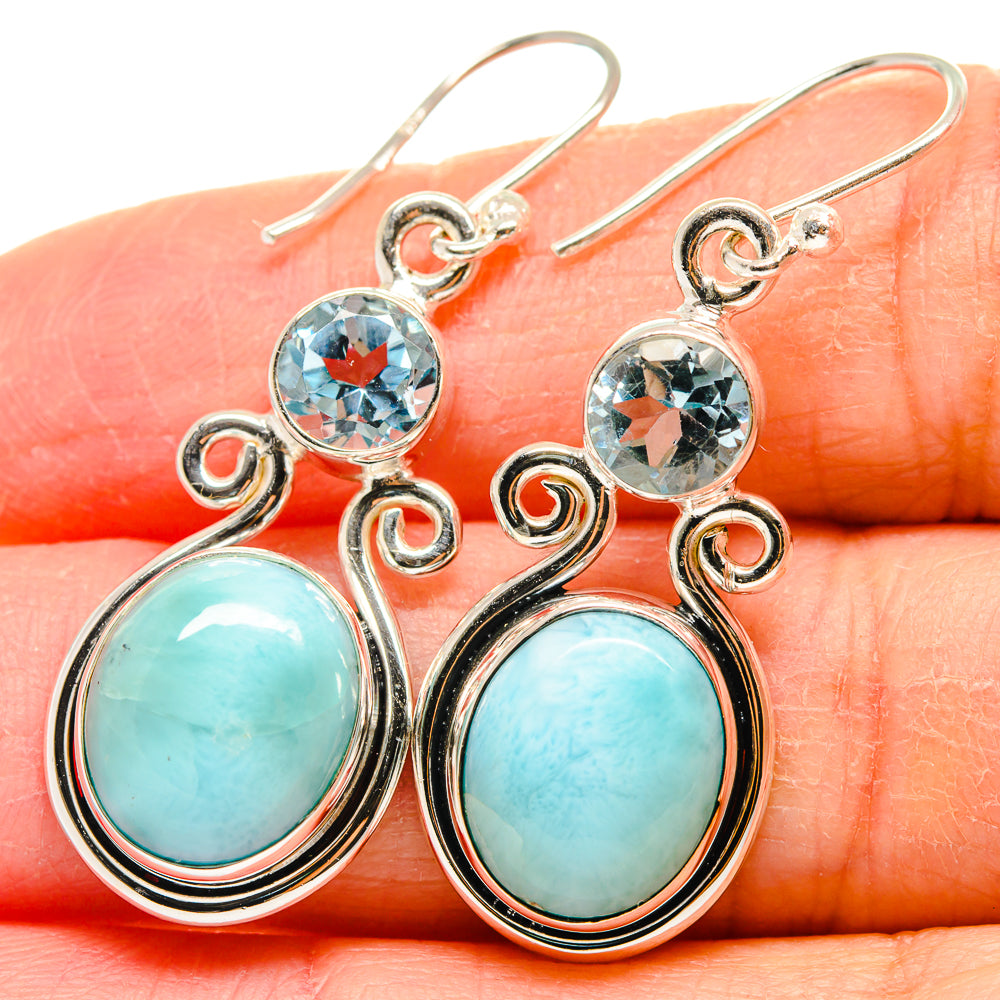 Larimar Earrings handcrafted by Anasilvercos - EARR424283