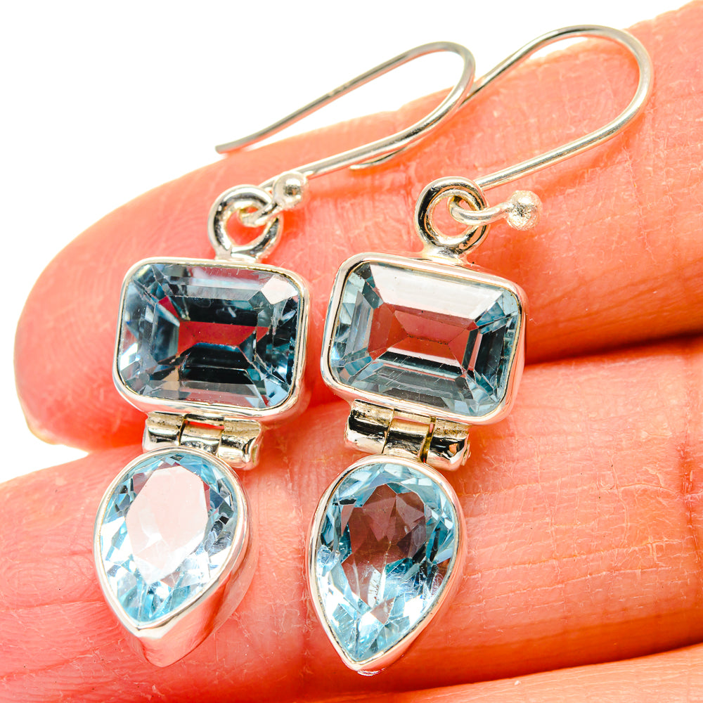Blue Topaz Earrings handcrafted by Anasilvercos - EARR424293