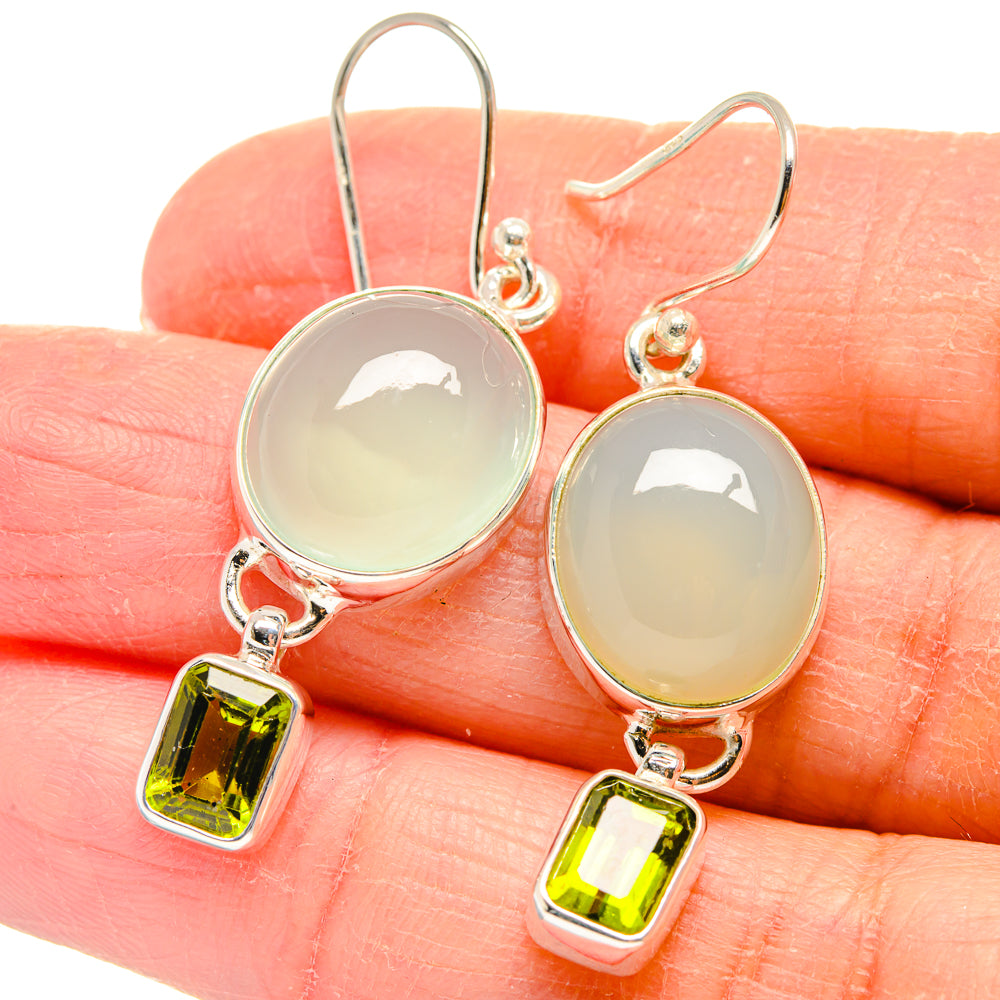 Aqua Chalcedony Earrings handcrafted by Anasilvercos - EARR424298