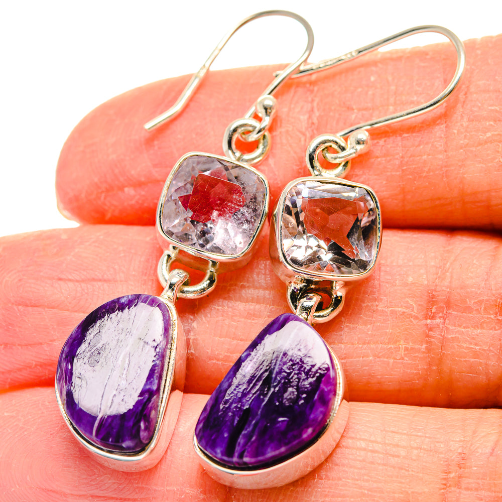 Charoite Earrings handcrafted by Anasilvercos - EARR424301