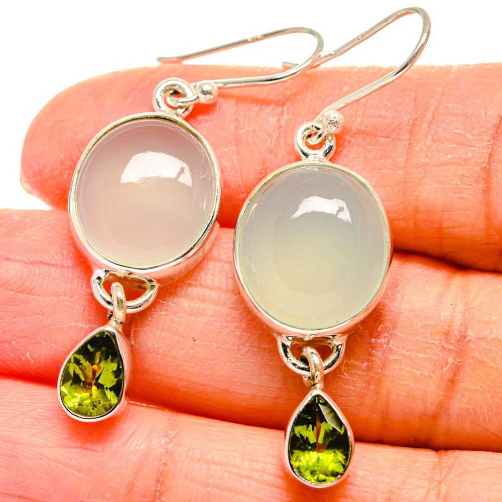 Aqua Chalcedony Earrings handcrafted by Anasilvercos - EARR424302
