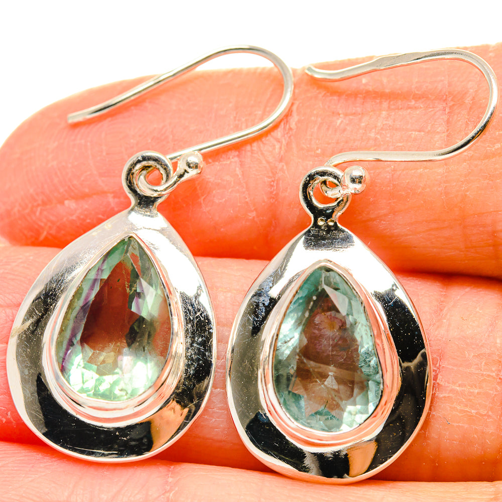 Blue Fluorite Earrings handcrafted by Anasilvercos - EARR424304