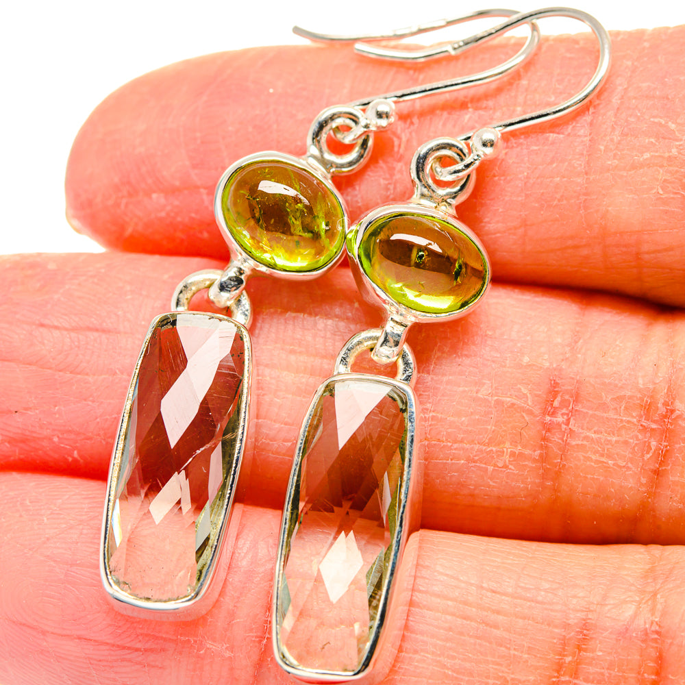 Green Amethyst Earrings handcrafted by Anasilvercos - EARR424310