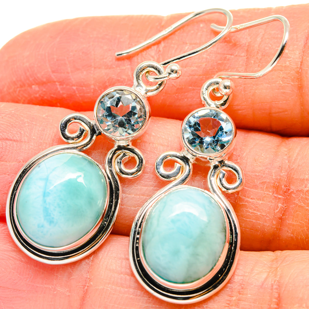 Larimar Earrings handcrafted by Anasilvercos - EARR424311